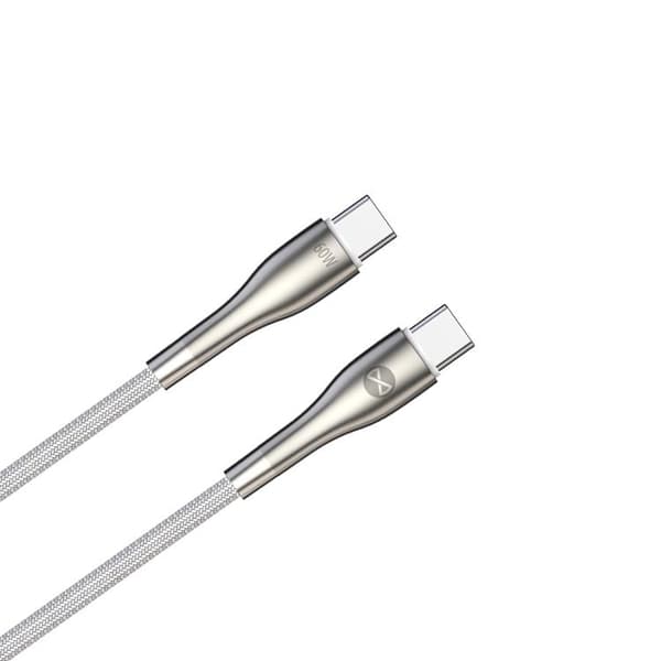 Forever Sleek USB-C till USB-C kabel 1m 60W - Vit