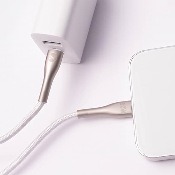 Forever Sleek USB-C till USB-C kabel 1m 60W - Vit