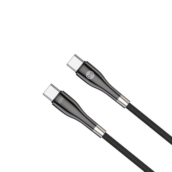 Forever Sleek USB-C till USB-C kabel 1m 60W - Svart