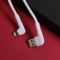 Miniatyrbild 4 av 5: Maxlife Vinklad USB-A till Lightning kabel 1m 2.4A MXUC-09 - Vit