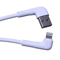 Miniatyrbild 2 av 5: Maxlife Vinklad USB-A till Lightning kabel 1m 2.4A MXUC-09 - Vit