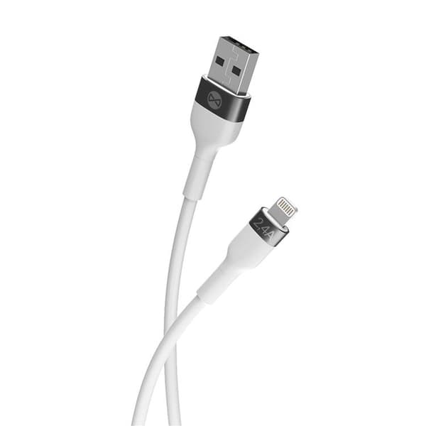 Forever Flexible USB-A till Lightning kabel 1m 2,4A - Vit