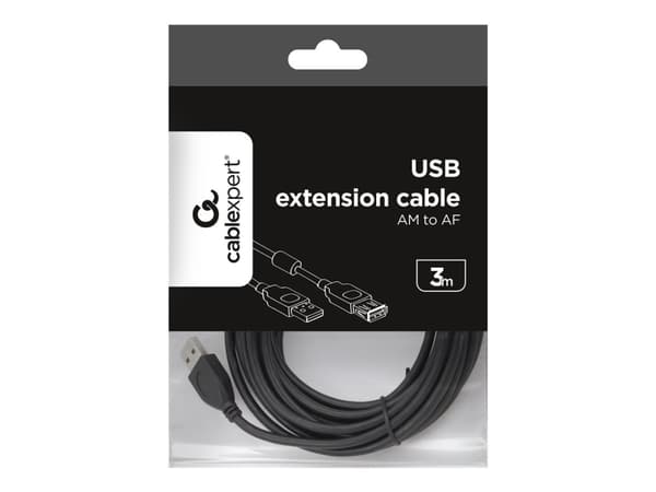 Gembird CCF-USB2-AMAF-10 - USB-förlängningskabel - USB (hona) till USB (hane) - 3 m - formpressad - svart