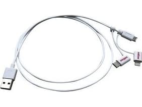 ROLINE 11.02.8329, 1 m, USB A, Micro-USB B, USB 2.0, Hankjønn/hankjønn, Hvit