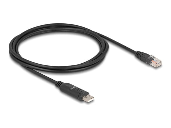 Delock - Seriell RS-232-adapter - USB (hane) till RJ-45 (hane) - 1.8 m - USB / USB 2.0 / EIA-232 - svart