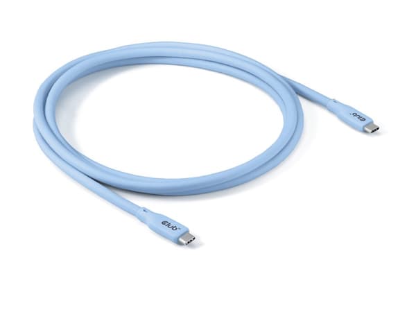 Club 3D - USB-kabel - 24 pin USB-C (hane) till 24 pin USB-C (hane) - USB4 - 48 V - 5 A - 2 m - blå