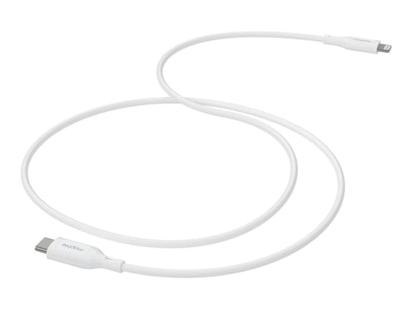 mophie essentials - USB-kabel - 24 pin USB-C (hann) til Lightning (hann) - 1 m - USB Power Delivery (60W) - hvit