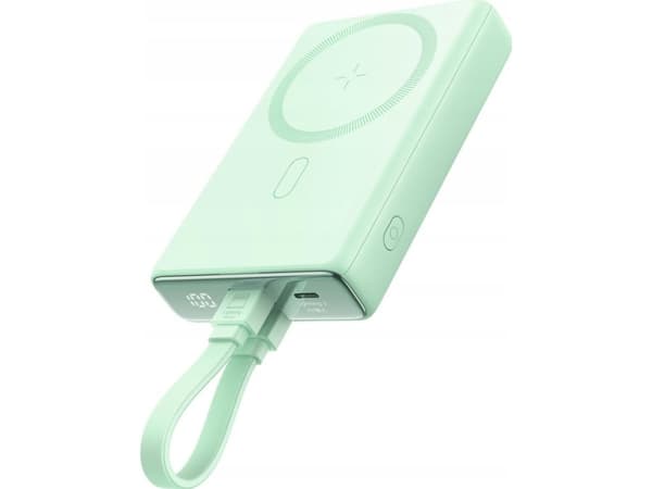 Powerbank Joyroom Powerbank Joyroom JR-PBM01 MagSafe 10000mAh 20W z podstawką + kabel Lightning / USB-C zielony