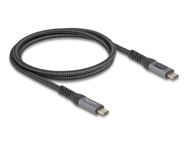 Delock - USB-kabel - 24 pin USB-C (hane) till 24 pin USB-C (hane) - USB4 Gen 3x2/ Thunderbolt 3 / Thunderbolt 4 / DisplayPort 2.0 (Alt Mode) - 48 V -
