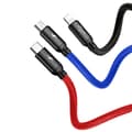 Miniatyrbild 5 av 8: Baseus 3in1 USB-A till USB-C, Lightning, microUSB kabel 3.5A 0.3m