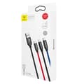 Miniatyrbild 8 av 8: Baseus 3in1 USB-A till USB-C, Lightning, microUSB kabel 3.5A 0.3m