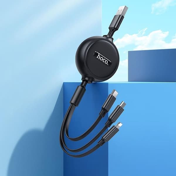 Hoco 3in1 USB-A till USB-C, Lightning, microUSB kabel X75 1m
