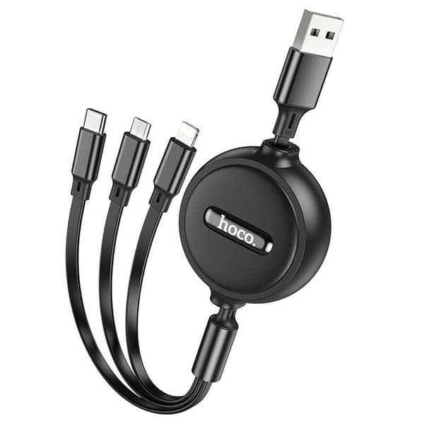 Hoco 3in1 USB-A till USB-C, Lightning, microUSB kabel X75 1m