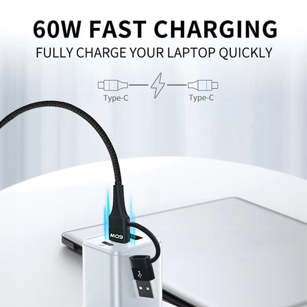 Wozinsky 4in1 2x USB-C/USB-A/Lightning 60W 1m