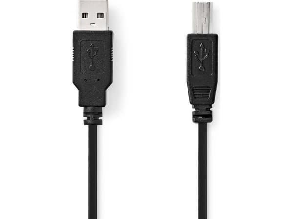 Nedis CCGL60100BK20, 2 m, USB A, USB B, USB 2.0, 0,48 Gbit/sek, Sortera