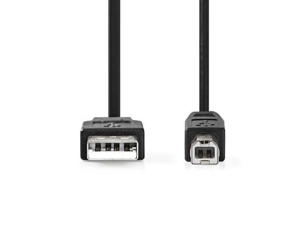 Nedis CCGL60100BK20, 2 m, USB A, USB B, USB 2.0, 0,48 Gbit/sek, Sortera