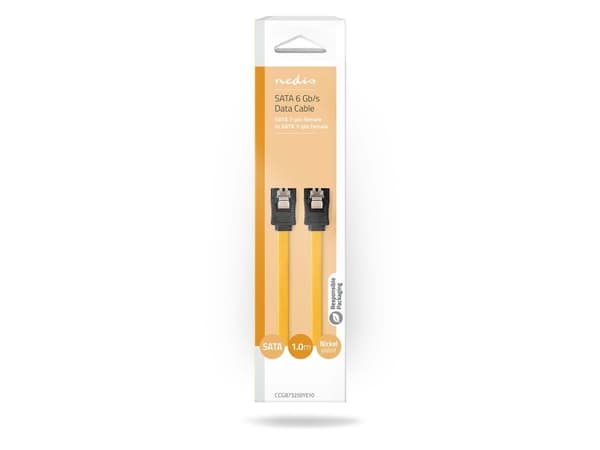 Nedis CCGB73250YE10, 1 m, SATA I, SATA 7-pin, SATA 7-pin, Hunkjønn/Hunkjønn, Gult