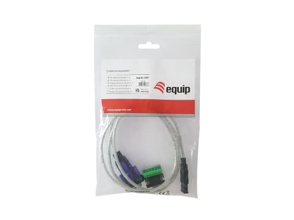 Equip 133387, Grå, 1,5 m, USB Type-A, DB-9, Hankoppling, Hankoppling