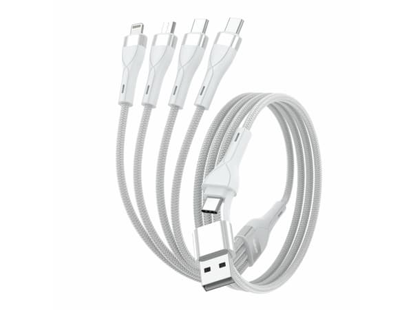 4smarts 541024, 1,2 m, USB A/USB C, USB C/Micro USB-A/Lightning, Vit