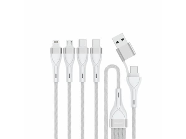4smarts 541024, 1,2 m, USB A/USB C, USB C/Micro USB-A/Lightning, Vit