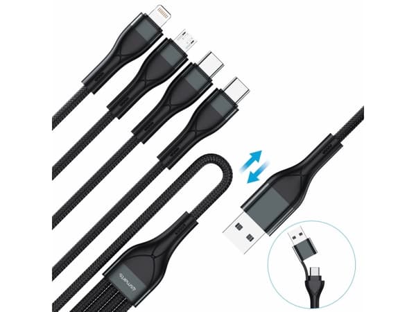 4smarts 541023, 1.2 m, USB A/USB C, USB C/Micro USB-A/Lightning, Black