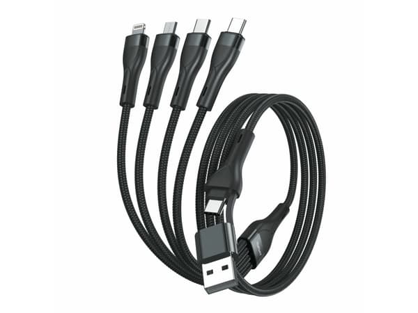 4smarts 541023, 1.2 m, USB A/USB C, USB C/Micro USB-A/Lightning, Black