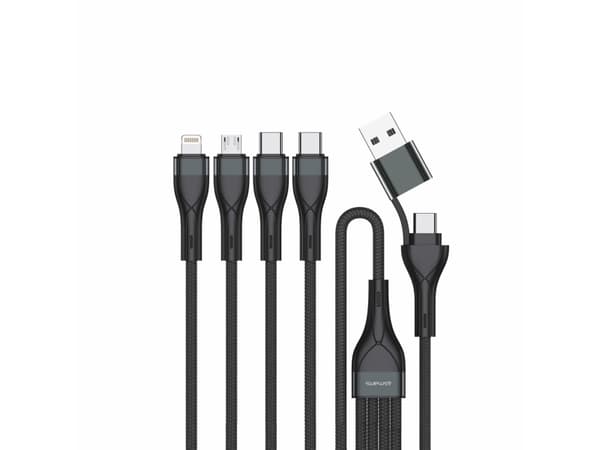 4smarts 541023, 1.2 m, USB A/USB C, USB C/Micro USB-A/Lightning, Black