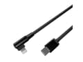 Miniatyrbild 3 av 5: Cablexpert - Lightning-kabel - 24 pin USB-C hane till Lightning hane vinklad - 20 cm - svart - data och laddning