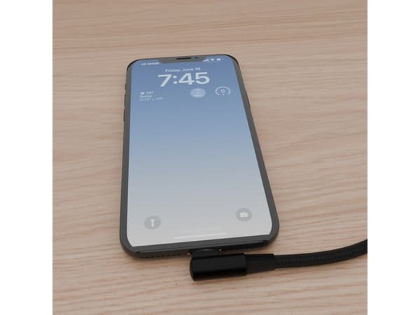 Cablexpert - Lightning-kabel - 24 pin USB-C hane till Lightning hane vinklad - 20 cm - svart - data och laddning