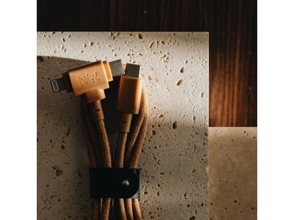 Native Union Belt Cable Duo, 1,5 m, USB C, USB C/Lightning, Gul
