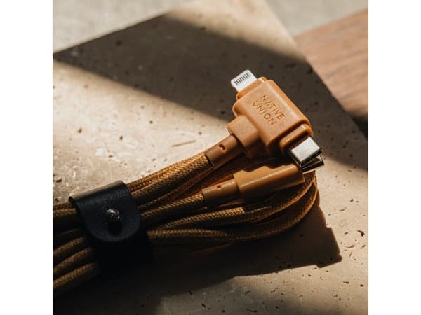 Native Union Belt Cable Duo, 1,5 m, USB C, USB C/Lightning, Gul
