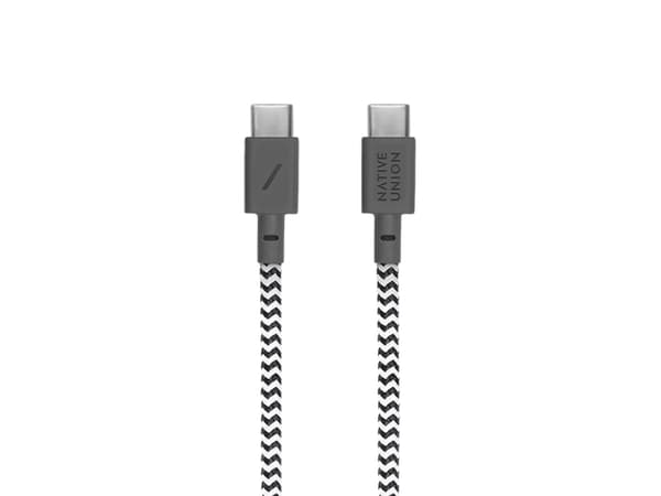 Native Union Anchor, 1,8 m, USB C, USB C, Svart, Vit