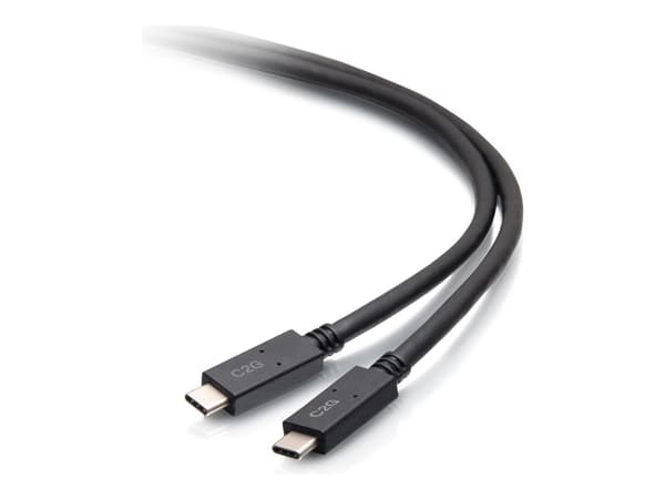 C2G 6.5ft (2m) USB-C Male to USB-C Male Cable (20V 3A) - USB 3.2 Gen 1 (5Gbps) - USB-kabel - 24 pin USB-C (hane) till 24 pin USB-C (hane) - USB 3.2 G