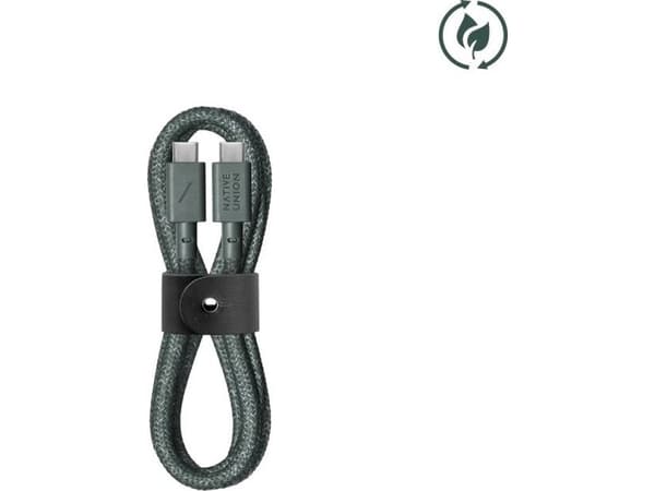 Native Union Belt, 1,2 m, USB C, USB C, Vihreä