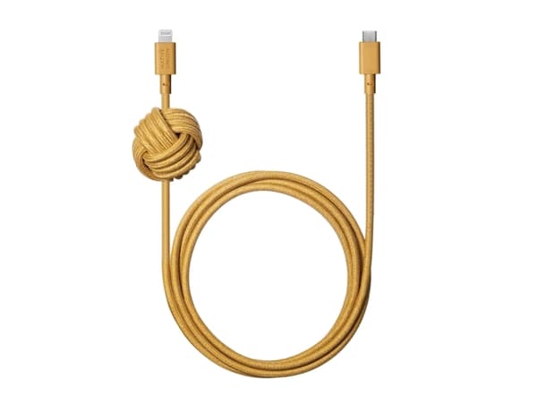 Native Union Night, 3 m, Lightning, USB A, Hankoppling, Hankoppling, Gul