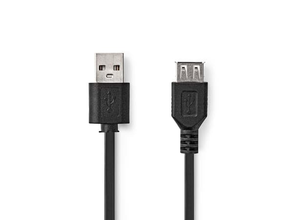 Nedis CCGL60010BK10, 1 m, USB A, USB A, USB 2.0, 0,48 Gbit/sek, Sort