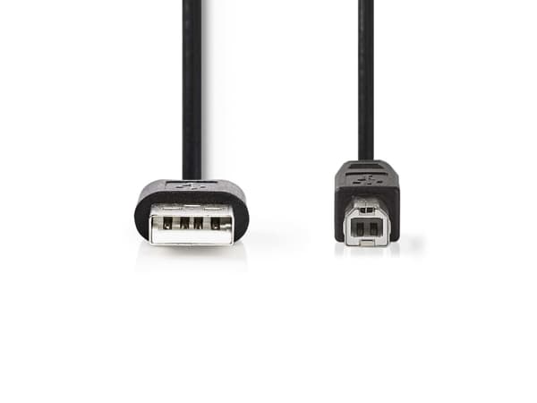 Nedis CCGL60101BK30, 3 m, USB A, USB B, USB 2.0, 0,48 Gbit/sek, Sortera