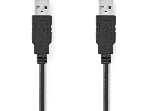 Nedis CCGL60000BK10, 1 m, USB A, USB A, USB 2.0, 0,48 Gbit/sek, Sort