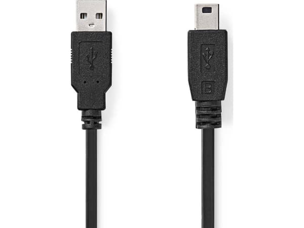 Nedis CCGL60300BK20, 2 m, USB A, Mini-USB B, USB 2.0, 0,48 Gbit/sek., Sort