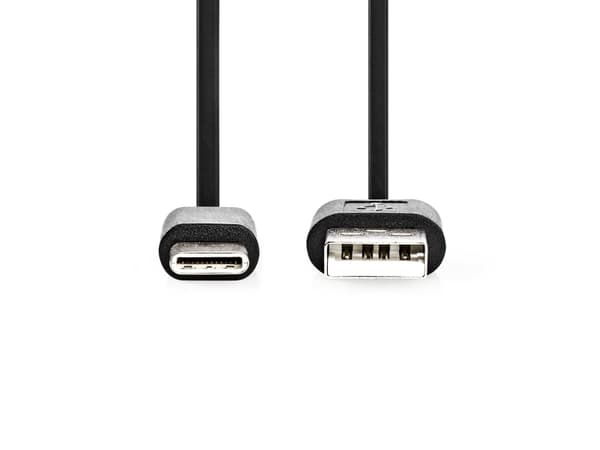 Nedis CCGL60600BK30, 3 m, USB A, USB C, USB 2.0, 0,48 Gbit/sek., Sort