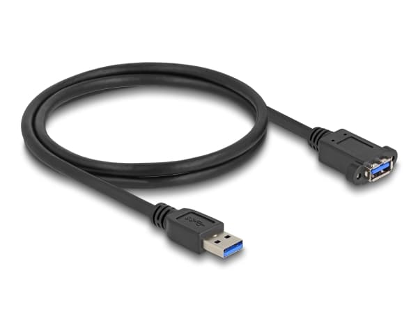 Delock - USB-förlängningskabel - USB typ A (hane) till USB typ A (hona) kan monteras på panel - 1 m - upp till 5 Gbps dataöverföringshastighet - svar