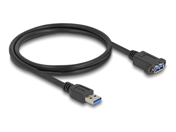 Delock - USB-förlängningskabel - USB typ A (hane) till USB typ A (hona) kan monteras på panel - 1 m - upp till 5 Gbps dataöverföringshastighet - svar