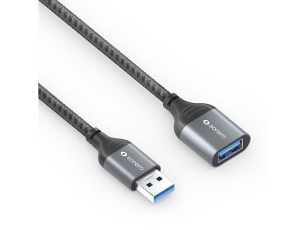 sonero SPC-U055-005, 0,5 m, USB A, USB A, USB 3.2 Gen 1 (3.1 Gen 1), 5 Gbit/s, Svart, Grå