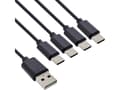 Miniatyrbild 1 av 2: InLine 35142, 2 m, USB A, 4 x USB-C, USB 2.0, Svart