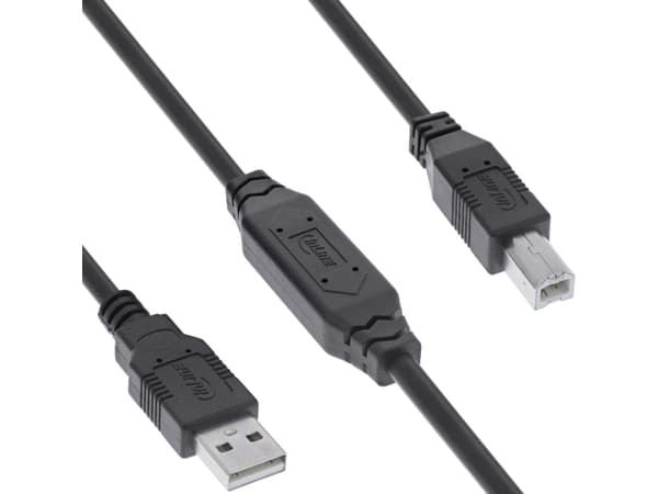 InLine 34516A, 7,5 m, USB A, Mini-USB B, USB 2.0, 0,48 Gbit/s, Svart