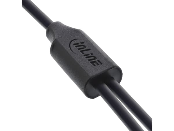 InLine USB 2in1 Y-charging cable, 1x USB-A male to 2x USB-C male, black 2m, 2 m, USB A, 2 x USB C, USB 2.0, Black