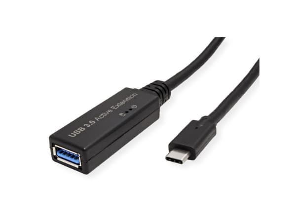 ROLINE 12.04.1065, 5 m, USB C, USB A, USB 3.2 Gen 1 (3.1 Gen 1), 5 Gbit/s, Svart