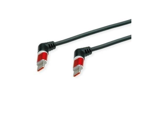ROLINE 11.02.8347, 1 m, USB C, USB C, USB 2.0, 0,48 Gbit/s, Sort, Rød
