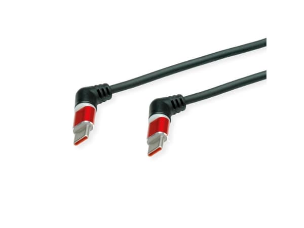 ROLINE 11.02.8347, 1 m, USB C, USB C, USB 2.0, 0,48 Gbit/s, Sort, Rød