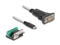 Miniatyrbild 4 av 5: Delock - USB-/seriell kabelsats - 24 pin USB-C (hane) till DB-9 (hane) - USB 2.0 / EIA-422/485 - 5 V - 1 m - tumskruvar - transparent